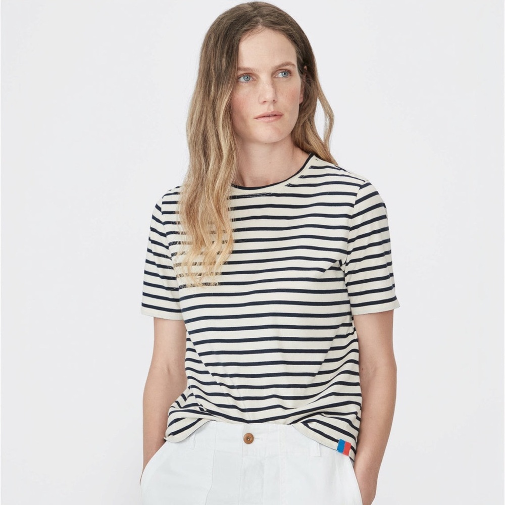 KULE Cream & Navy The Modern Short Tee